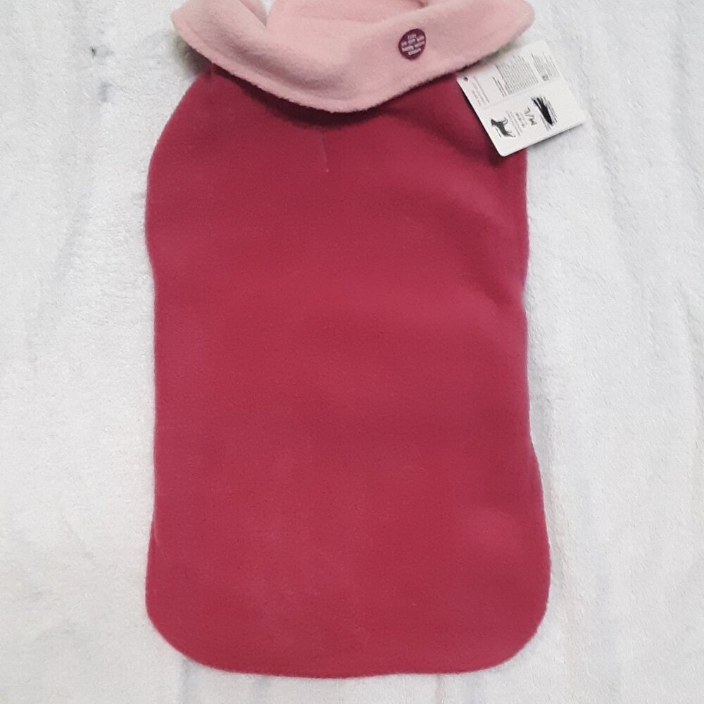 Reversible fleece Pink Velcro easy on/off NWT smaller medium size dog